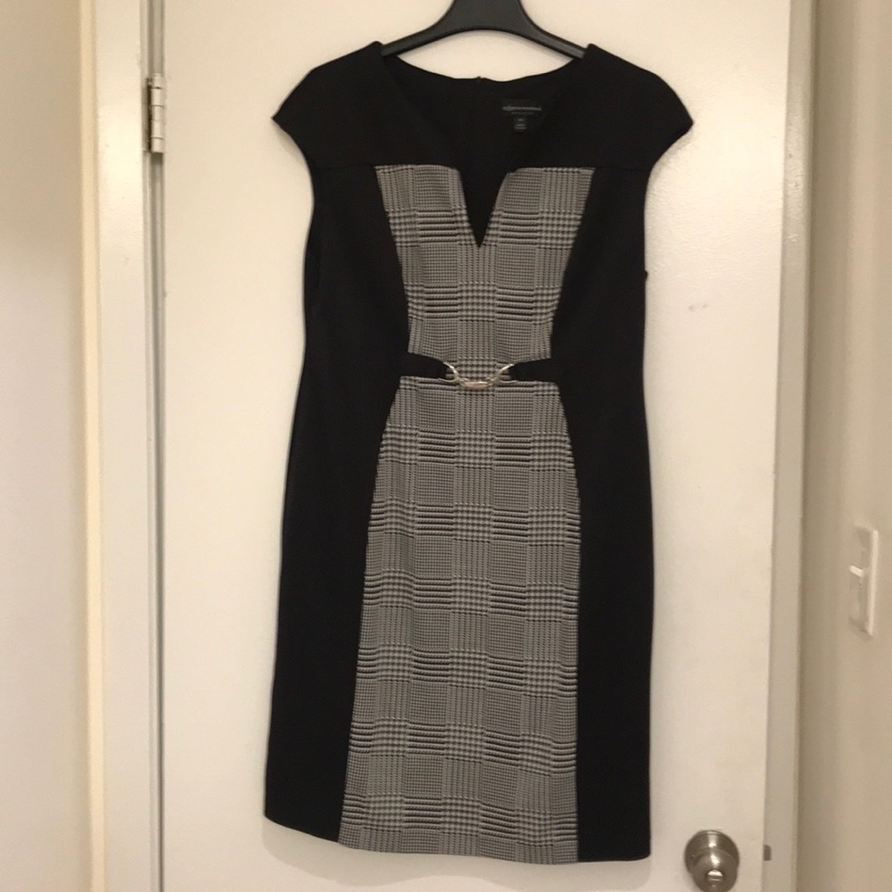 Connected Apparel Black and white dress.